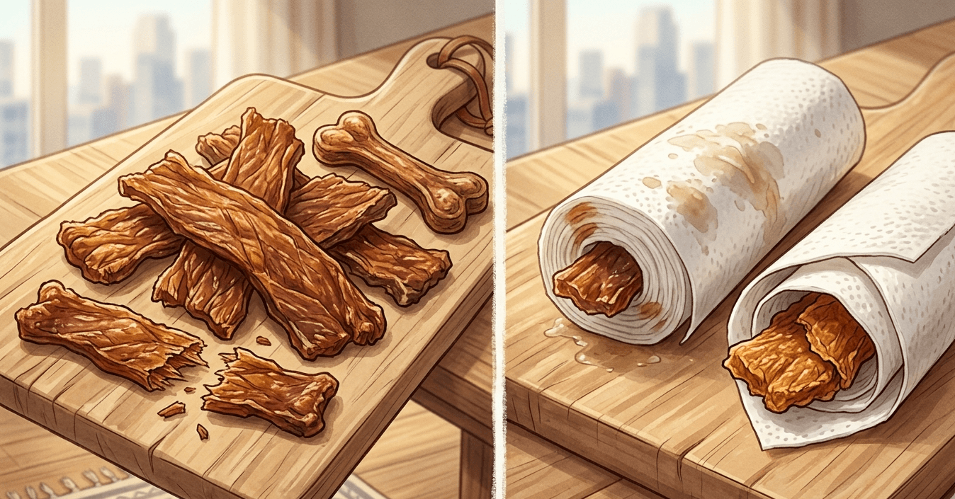 Thin strips of beef jerky arranged on dehydrator trays